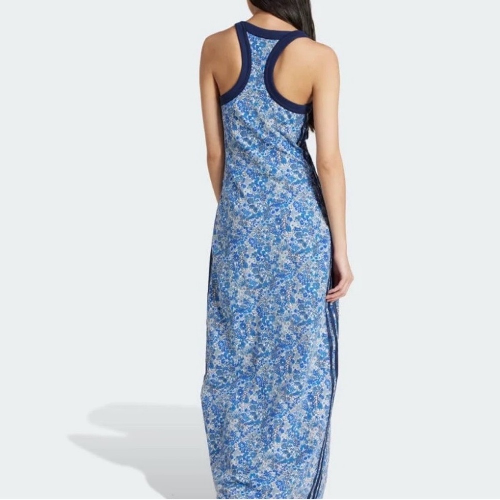 adidas Blue Floral Racerback Maxi Dress - Picture 2 of 4